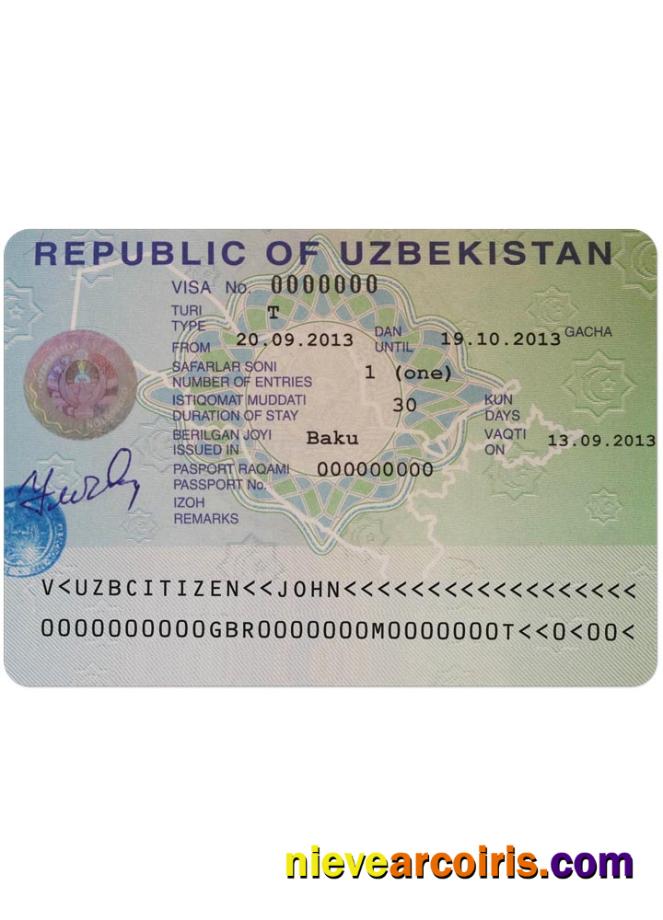 UZBEKISTAN visa